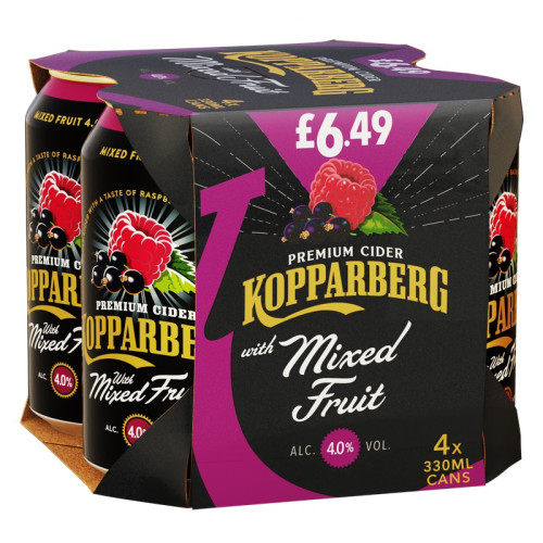 KOPPARBERG MIXED FRUIT CIDER 4 PACK CAN 6x330ML PMP &Acirc;&pound;6.49