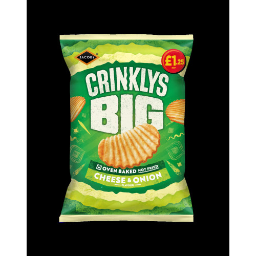 JACOBS CRINKLYS BIG CHEESE & ONION 15x90G PMP &Acirc;&pound;1.25