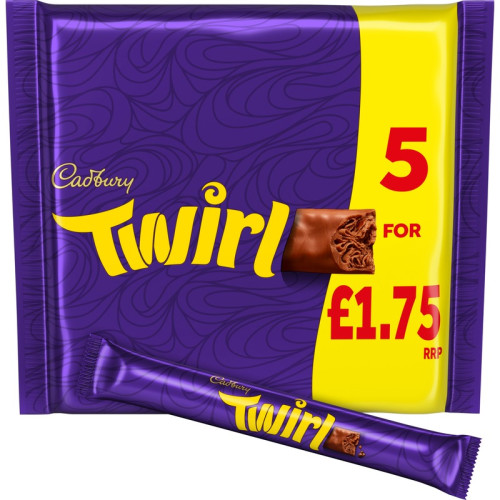 CADBURY TWIRL CHOCOLATE BAR 5 PACK 20x107G PMP &Acirc;&pound;1.75
