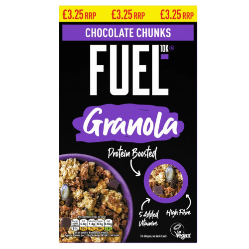 FUEL 10K CHOCOLATE CHUNKS GRANOLA 6x400G PMP &Acirc;&pound;3.25
