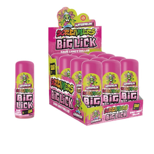 ZED SCREAMERS BIG LICK WATERMELON SWEETS 12x76G PMP &Acirc;&pound;1.00