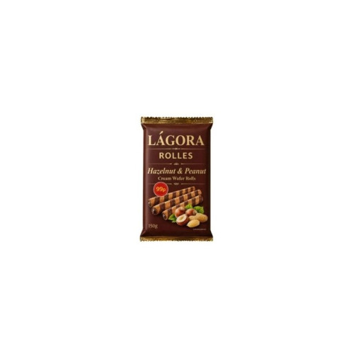 LAGORA ROLLES HAZELNUT & PEANUT WAFER ROLLS 30x150G PMP &Acirc;&pound;0.99