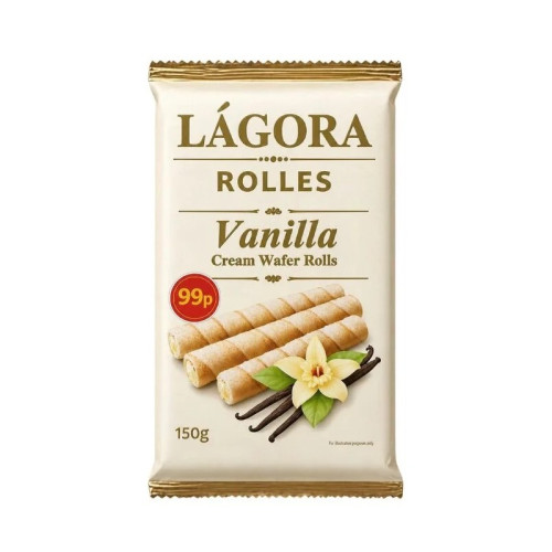 LAGORA ROLLES VANILLA WAFER ROLLS 30x150G PMP &Acirc;&pound;0.99