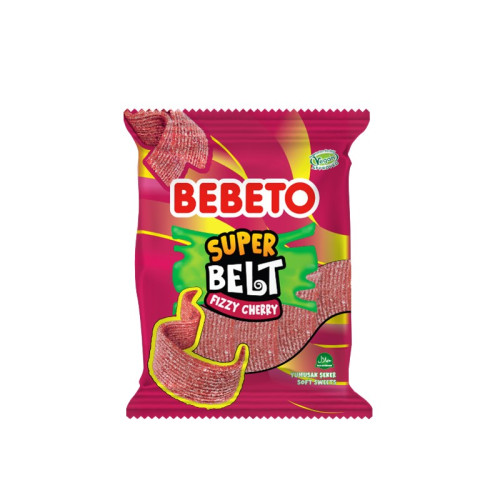 BEBETO FIZZY CHERRY SUPER BELTS SWEETS 12x135G PMP &Acirc;&pound;1.00