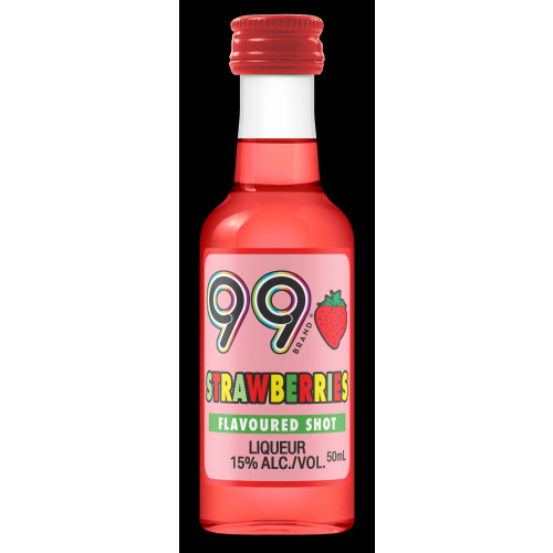 99 BRAND STRAWBERRY LIQUEUR BOTTLE 1x10x5CL