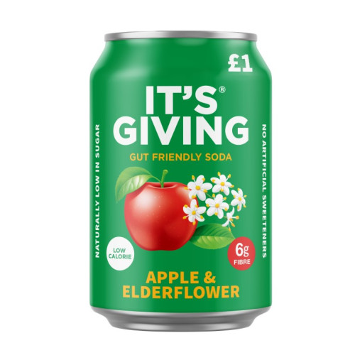 IT&acirc;S GIVING APPLE & ELDERFLOWER CAN 24x330ML PMP &Acirc;&pound;1.00