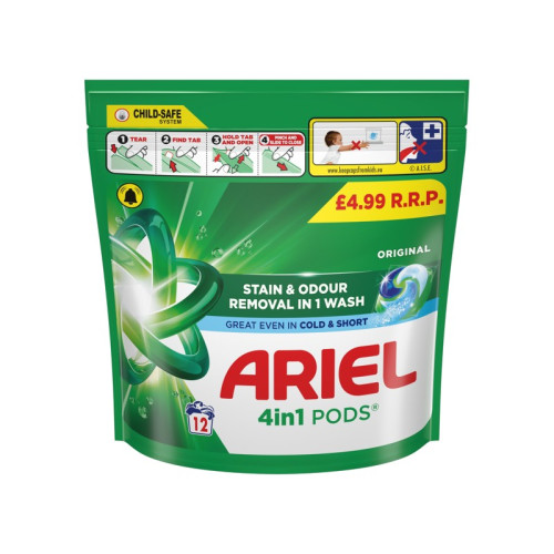 ARIEL ORIGINAL WASHING CAPSULES PODS 5x12s PMP &Acirc;&pound;4.99