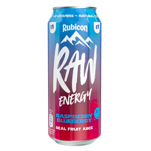 RUBICON RAW ENERGY RASPBERRY BLUEBERRY CAN 12x500ML PMP &Acirc;&pound;1.00