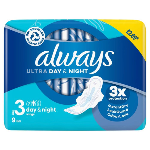 ALWAYS ULTRA DAY SIZE 3 PADS 6x9s PMP &Acirc;&pound;2.69