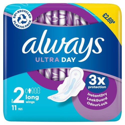 ALWAYS ULTRA DAY SIZE 2 PADS 6x11s PMP &Acirc;&pound;2.69