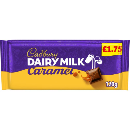 CADBURY DAIRY MILK CARAMEL CHOCOLATE BAR 16x120G PMP &Acirc;&pound;1.75