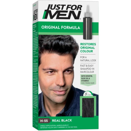 JUST FOR MEN ORIGINAL FORMULA REAL BLACK HAIR DYE 3x66ML