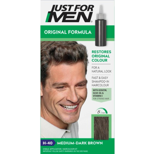 JUST FOR MEN MEDIUM DARK BROWN HAIR COLOUR 3x66ML
