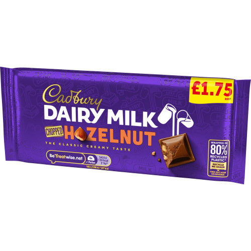 CADBURY DAIRY MILK CHOPPED NUT CHOCOLATE BAR 22x95G PMP &Acirc;&pound;1.75
