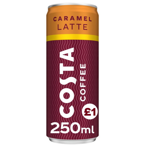 COSTA COFFE CARAMEL LATTE COFFEE 12x250ML PMP &Acirc;&pound;1.00