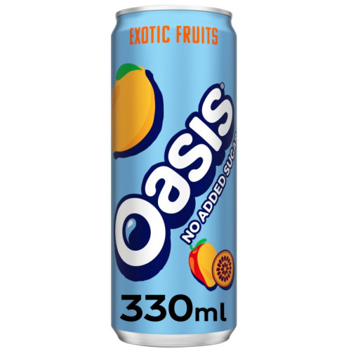 OASIS EXOTIC FRUIT NO ADDED SUGAR CAN 24x330ML