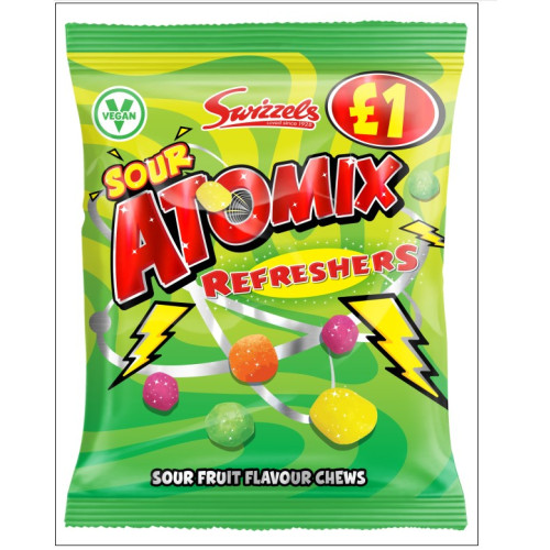 SWIZZELS ATOMIX REFRESHERS DROPS SWEETS 12x100G PMP &Acirc;&pound;1.00