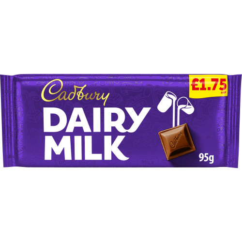 CADBURY DAIRY MILK CHOCOLATE BAR 22x95G PMP &Acirc;&pound;1.75
