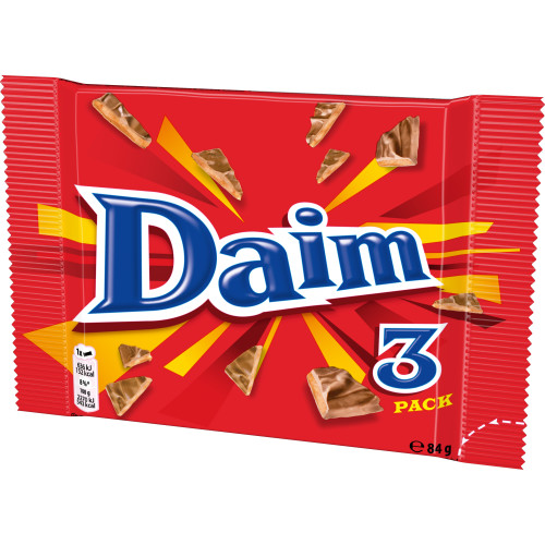CADBURY DAIRY MILK DAIM CHOCOLATE 3 PACK BAR 24x28G