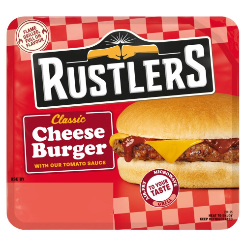 RUSTLERS CHEESE BURGER 4x111G PMP &Acirc;&pound;1.60