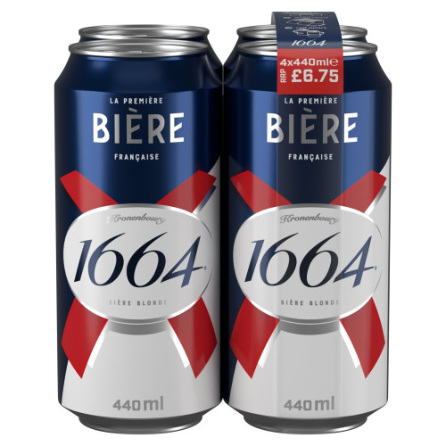1664 BIERE LAGER 4 PACK CAN 6x440ML PMP &Acirc;&pound;6.75