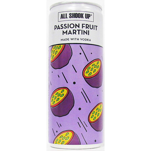 ALL SHOOK UP PASSION FRUIT MARTINI READY TO DRINK CAN 12x250ML PMP &Acirc;&pound;1.39