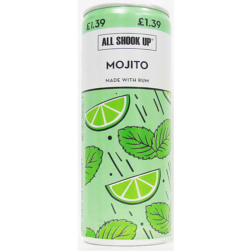 ALL SHOOK UP MOJITO READY TO DRINK CAN 12x250ML PMP &Acirc;&pound;1.39