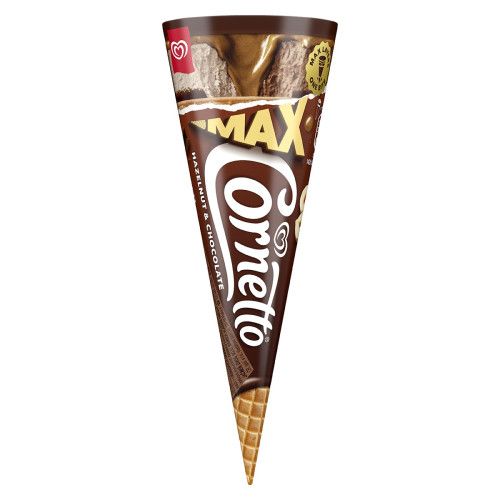 CORNETTO MAX CHOCOLATE & HAZELNUT ICE CREAM 24x115ML