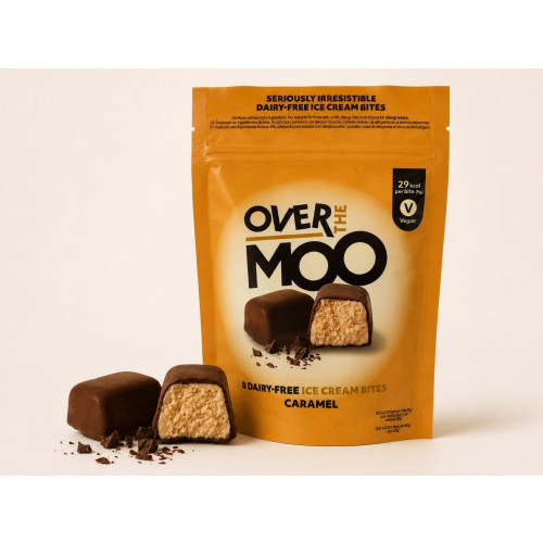 OVER THE MOO DAIRY FREE ICE CREAM BITES CARAMEL 8 PACK 12x88ML