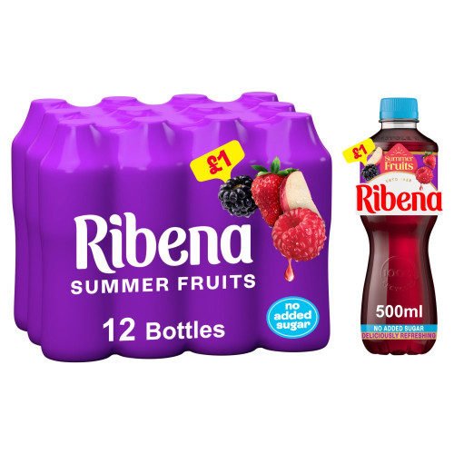 RIBENA SUMMER FRUITS BOTTLE 12x500ML PMP &Acirc;&pound;1.00