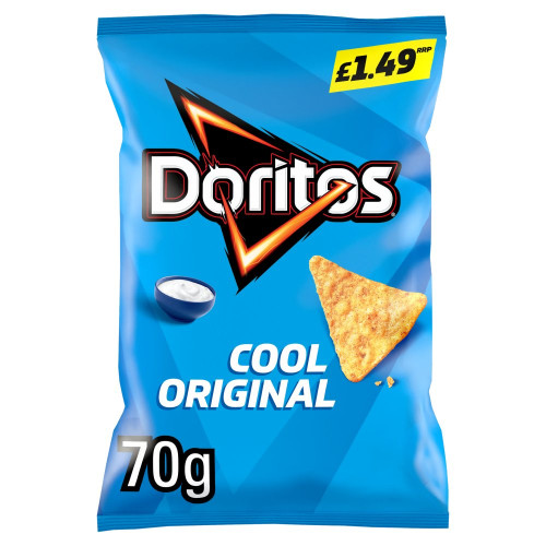 DORITOS TORTILLA COOL ORIGINAL CHIPS 18x70G PMP &Acirc;&pound;1.49