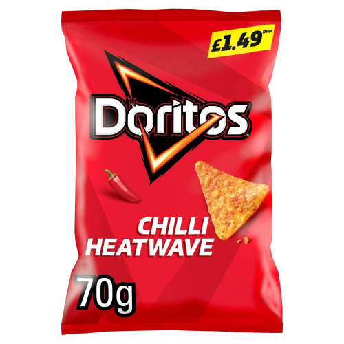 DORITOS TORTILLA CHILLI HEATWAVE CHIPS 18x70G PMP &Acirc;&pound;1.49