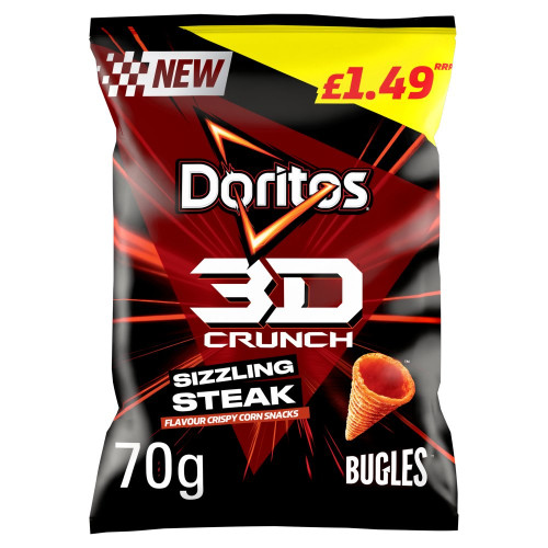 DORITOS TORTILLA 3D SIZZLING STEAK 18x70G PMP &Acirc;&pound;1.49