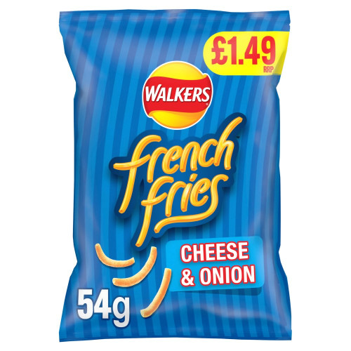 WALKERS FRENCH FRIES CHEESE & ONION CRISPS 18x54G PMP &Acirc;&pound;1.49