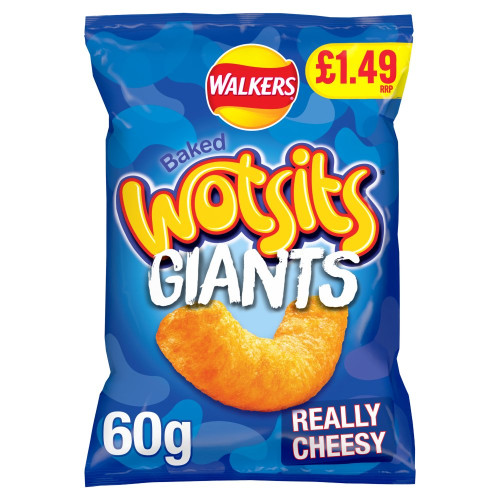 WALKERS WOTSITS GIANT CHEESE CRISPS 18x60G PMP &Acirc;&pound;1.49