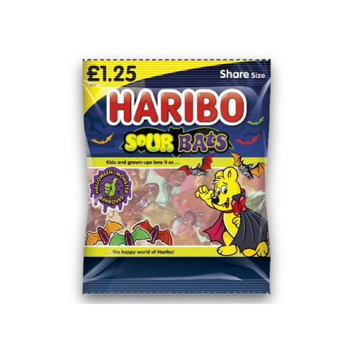 HARIBO SOUR BATS SWEETS 12x140G PMP &Acirc;&pound;1.25