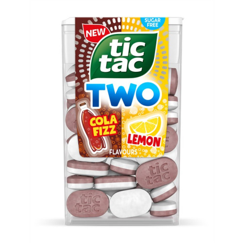 TIC TAC TWO COLA FIZZY LEMON SWEETS T38 16x38G