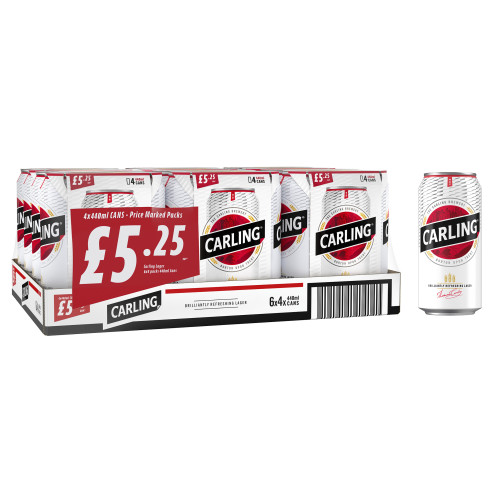 CARLING ORIGINAL LAGER 4 PACK CAN 6x440ML PMP &Acirc;&pound;5.25