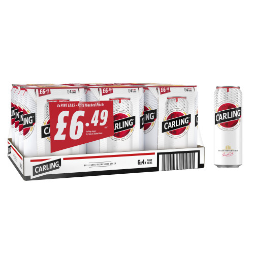 CARLING ORIGINAL LAGER 4 PACK CAN 6x568ML PMP &Acirc;&pound;6.49