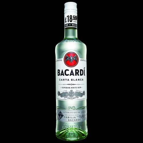 BACARDI CARTA BLANCA WHITE RUM BOTTLE 1x70CL PMP &Acirc;&pound;18.59