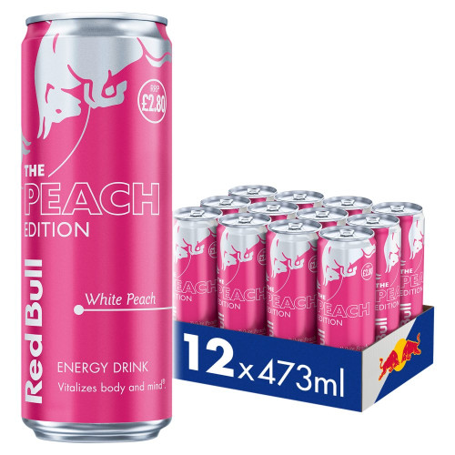 RED BULL PEACH EDITION CAN 12x473ML PMP &Acirc;&pound;2.80