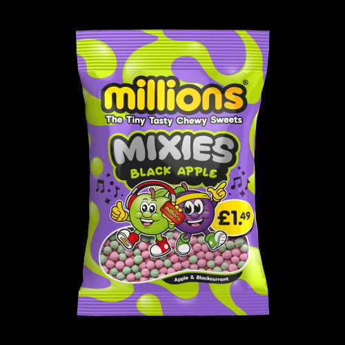 MILLIONS MIXIES BLACKCURRANT & APPLE 12x100G PMP &Acirc;&pound;1.49