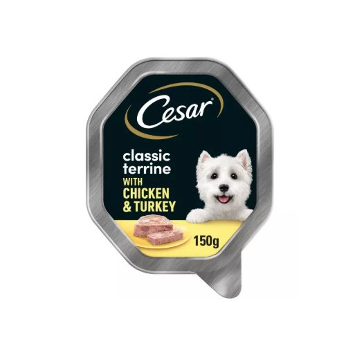 CESAR CLASSIC TERRINE CHICKEN TUKREY CAT FOOD 14x150G PMP &Acirc;&pound;1.40