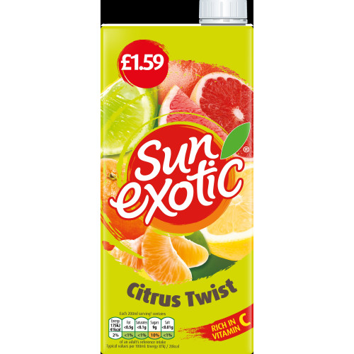 SUN EXOTIC STILL CITRUS TWIST CARTON 12x1L PMP &Acirc;&pound;1.59