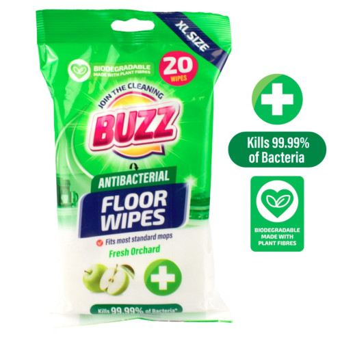 BUZZ ANTIBACTERIAL FLOOR FRESH ORCHARD WIPES 8x20PK