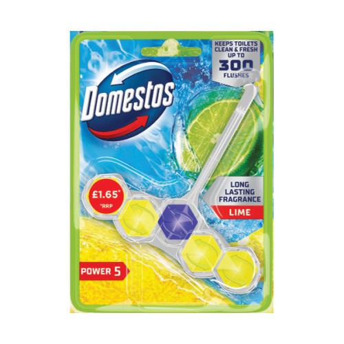 DOMESTOS POWER 5 LIME TOILET BLOCK 9xSGL PMP &Acirc;&pound;1.65