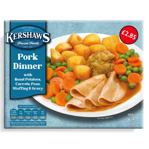 KERSHAWS PORK DINNER 12x400G PMP &Acirc;&pound;2.85