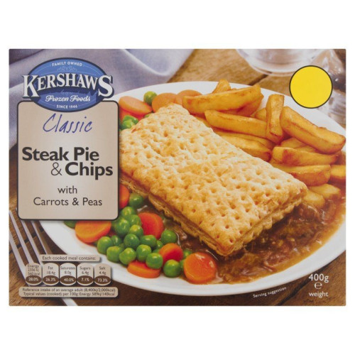 KERSHAWS STEAK PIE & CHIPS 1x400G PMP &Acirc;&pound;2.85