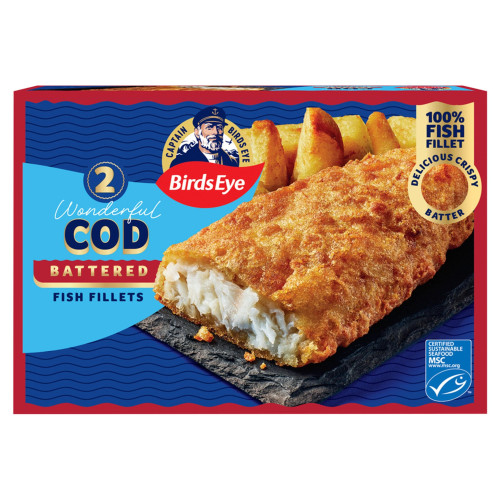 BIRDS EYE 2 BATTERED COD FILLETS 1x200G PMP &Acirc;&pound;3.75