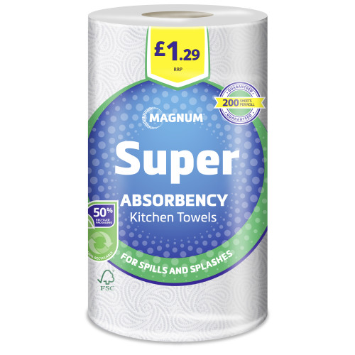 MAGNUM SUPER 2 PLY JUMBO KITCHEN TOWELS 12x1PK PMP &Acirc;&pound;1.29